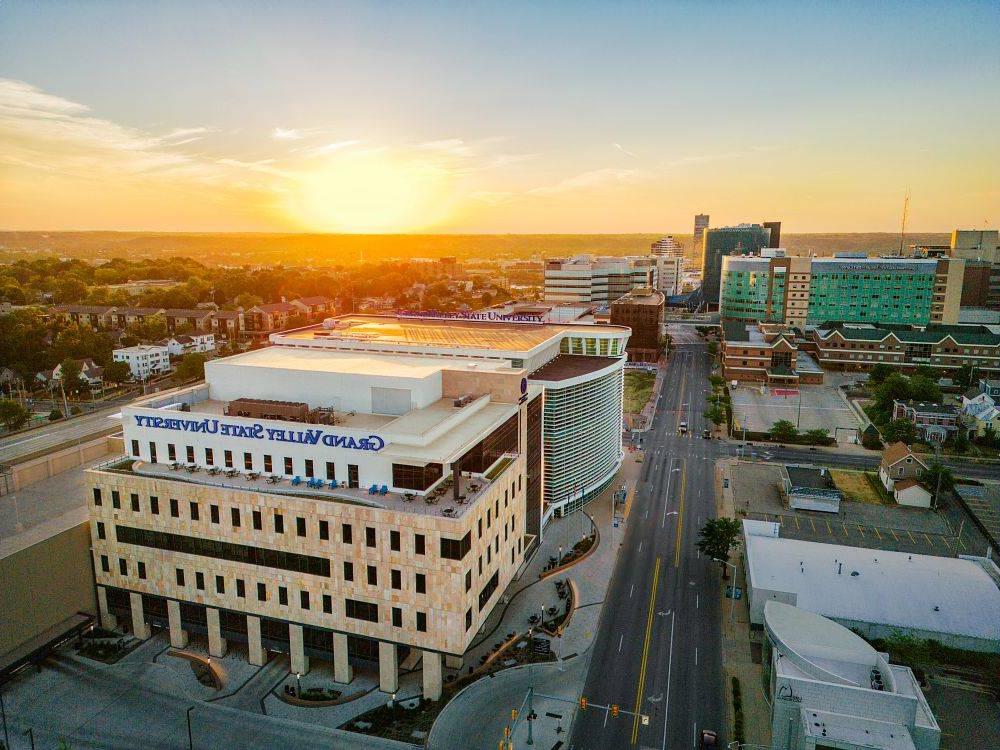 The Daniel and Pamella DeVos Center for Interprofessional Health on Grand Rapids' own Medical Mile.